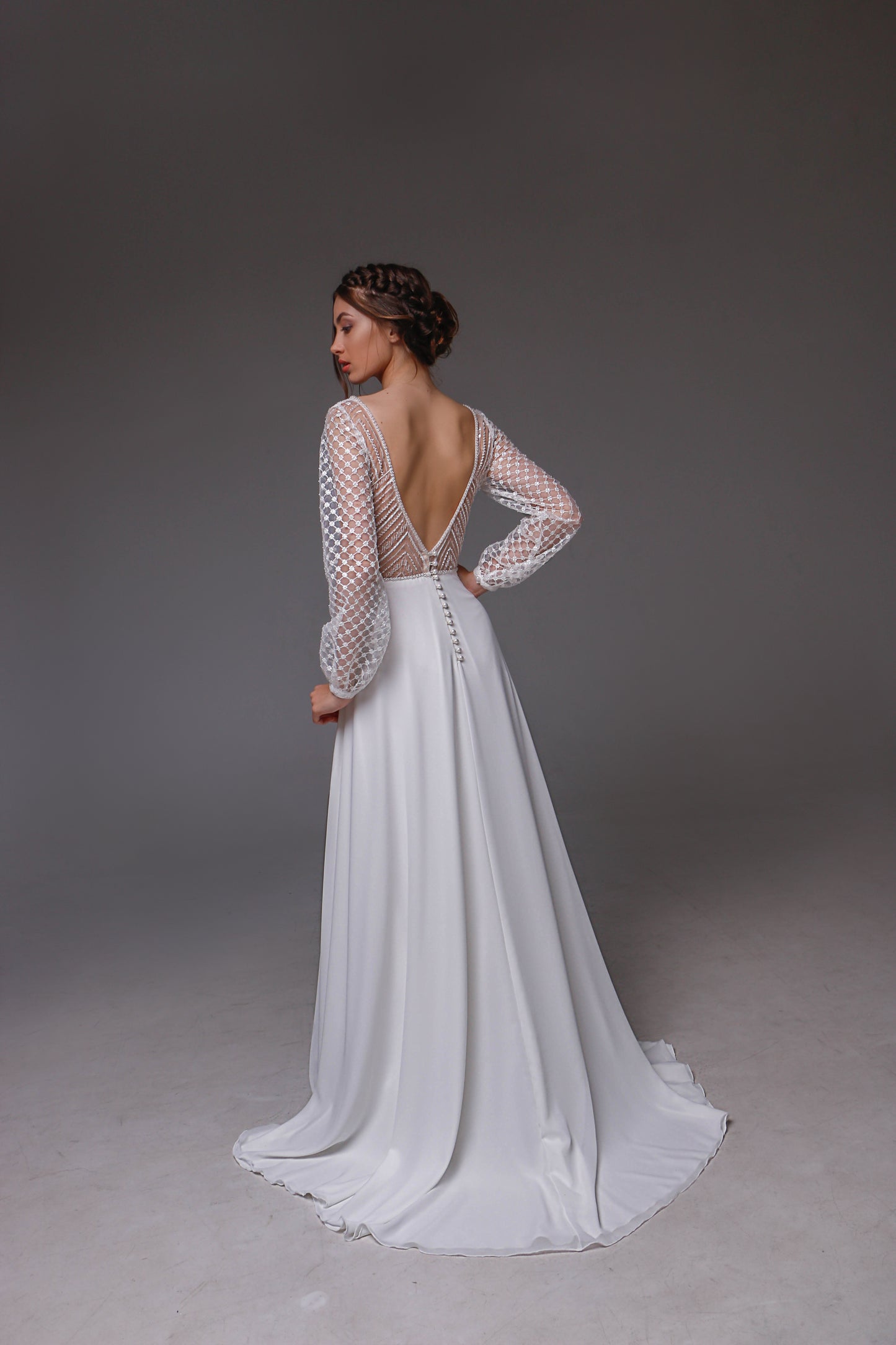 V0118,Open Back Wedding Dress,  Beach Wedding Dress