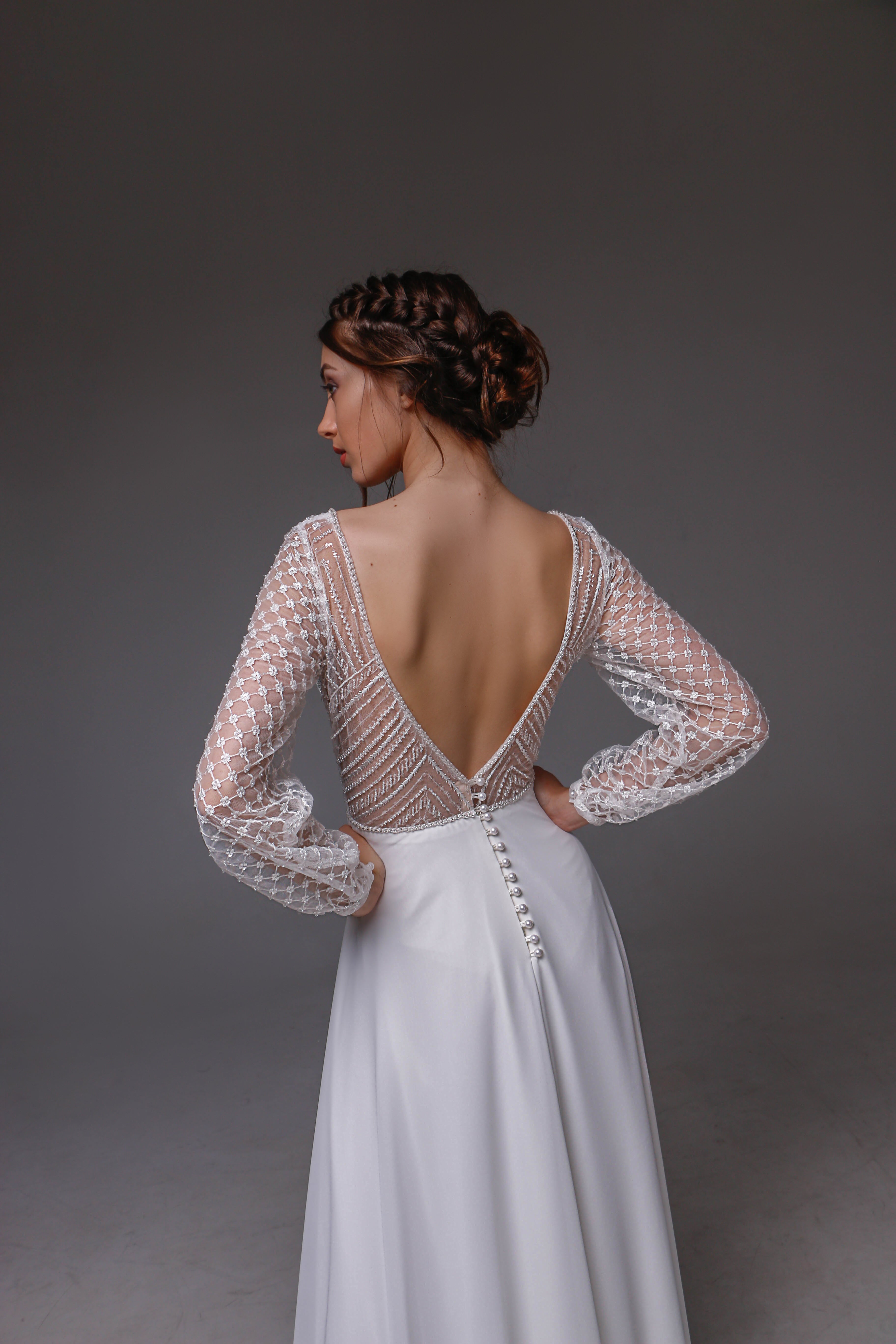 V0118,Open Back Wedding Dress,  Beach Wedding Dress