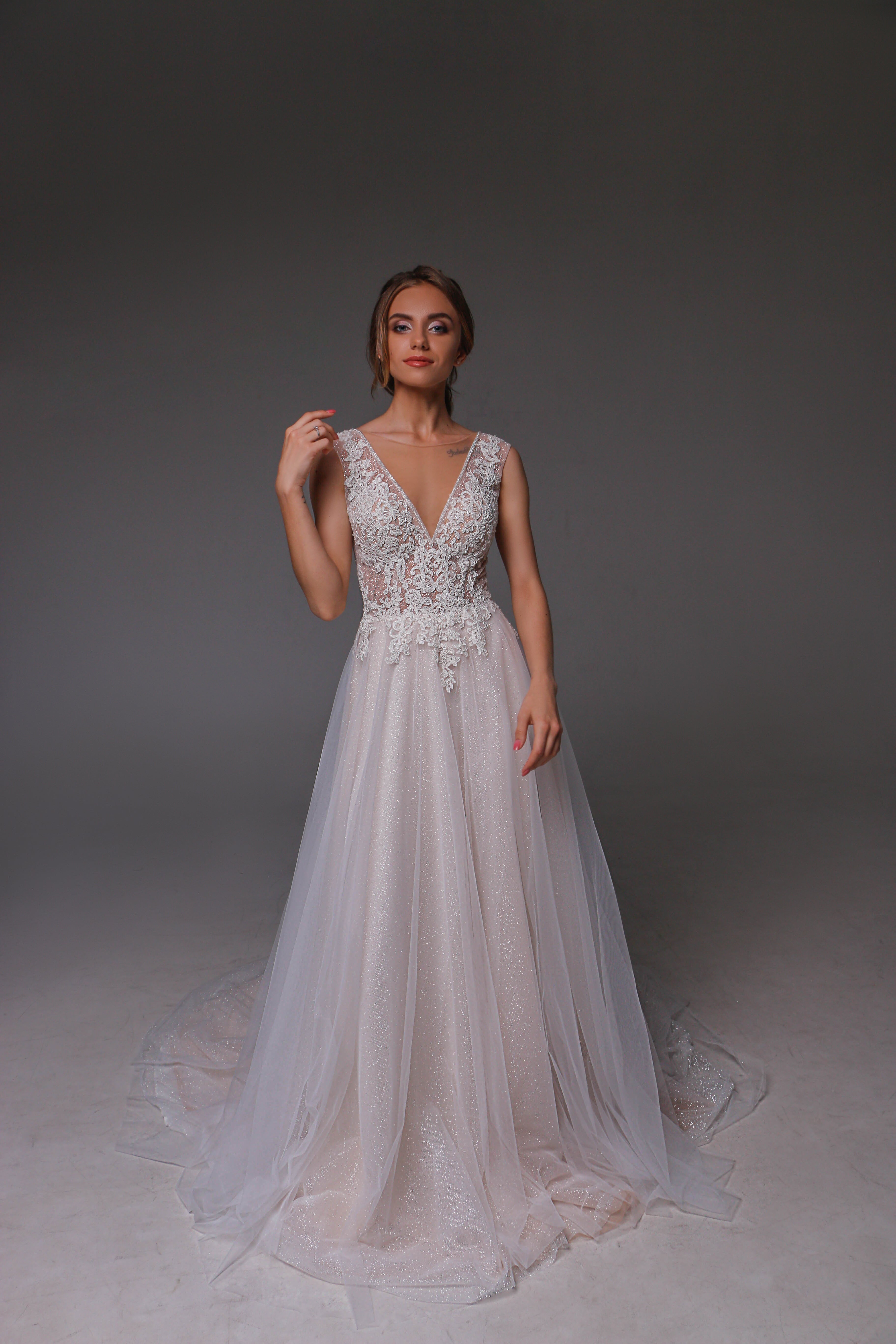 V0127,Boho Wedding Dress,Tulle Wedding Dress – potapenkoyanchenko